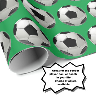 Papier Cadeau Motif de balle de soccer amusant sur papier d'enve
