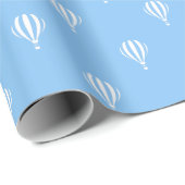 Papier Cadeau Motif de ballon à air chaud bleu (Coin rond)