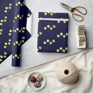 Papier Cadeau Motif de ballon doré minimaliste anniversaire élég