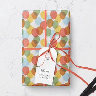 Papier Cadeau Motif de ballons colorés lavés au soleil