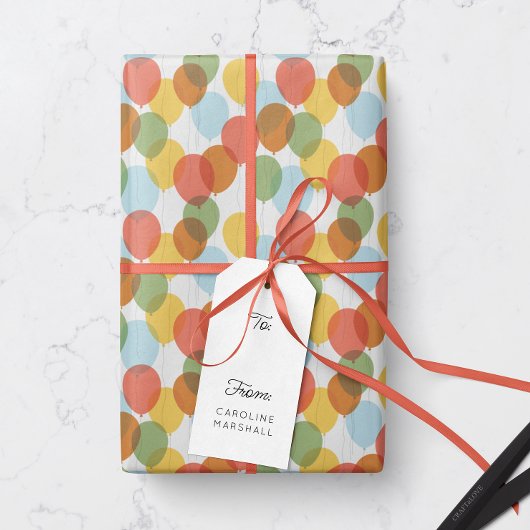 Papier Cadeau Motif de ballons colorés lavés au soleil