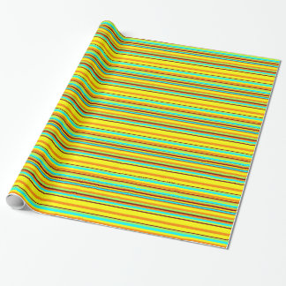 Papier Cadeau Motif de bande coloré Customisé Designer