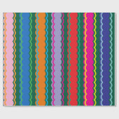 Papier Cadeau Motif de bande couleur gras (Plat)