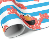 Papier Cadeau Motif de bande Crayon Elmo (Coin rond)