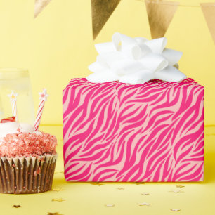 Papier Cadeau Motif de bande de tigre rose amusant