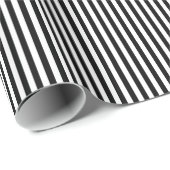 Papier Cadeau Motif de bande noir et blanc (Coin rond)