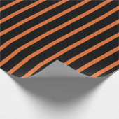 Papier Cadeau Motif de bande orange noire d'Halloween (Coin)