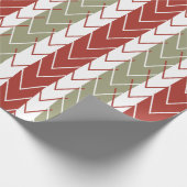 Papier Cadeau Motif de bande Turquoise rouge Chevron (Coin)