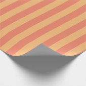 Papier Cadeau Motif de bande verticale en Saumon et en abricot (Coin)
