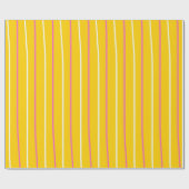 Papier Cadeau Motif de bande verticale jaune (Plat)