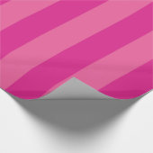 Papier Cadeau Motif de bande verticale rose chaud (Coin)