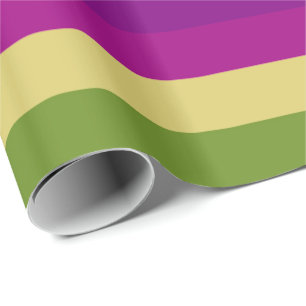 Papier Cadeau Motif de bandes colorées rétro #30