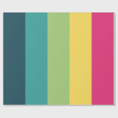 Papier Cadeau Motif de bandes rétro rayées (Plat)