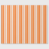 Papier Cadeau Motif de bandes verticales blanches orange (Plat)