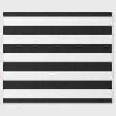 Papier Cadeau Motif de bandes XL en noir et blanc (Plat)