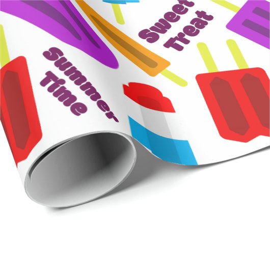 Papier Cadeau Motif de bar à jus congelé en été (Coin rond)