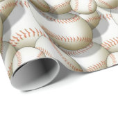 Papier Cadeau Motif de baseball toutes les occasions (Coin rond)