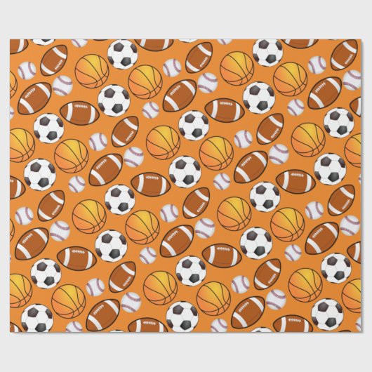Papier Cadeau Motif de basketball de football sport (Plat)