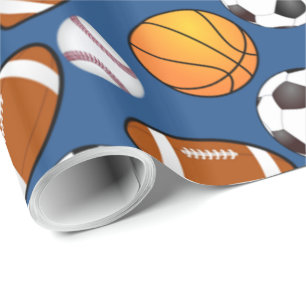 Papier Cadeau Motif de basketball de football sportif
