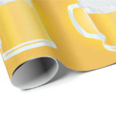 Papier Cadeau Motif de bâtonnets de bière dorée (Coin rond)