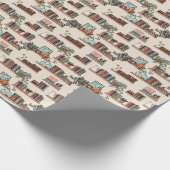 Papier Cadeau Motif de bibliothèque (Coin)
