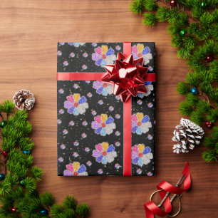 Papier Cadeau Motif de bijou floral scintillant