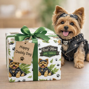 Papier Cadeau Motif de biker Yorkie mignon