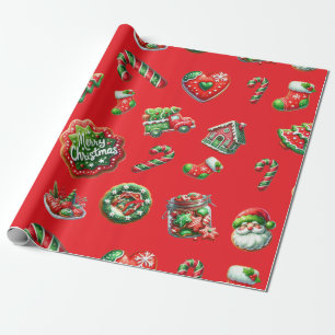 Papier Cadeau Motif de biscuits de Noël