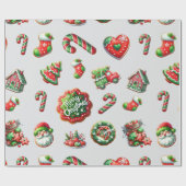 Papier Cadeau Motif de biscuits de Noël (Plat)