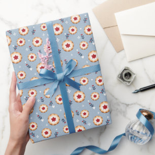 Papier Cadeau Motif de biscuits de Noël à la confiture pour les