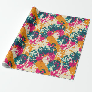 Papier Cadeau Motif de bloc de couleur abstrait d'art de rue urb
