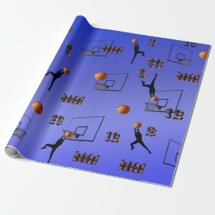 Papier Cadeau Motif de Blue Basketball,