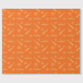 Papier Cadeau Motif de bobsleigh orange (Plat)