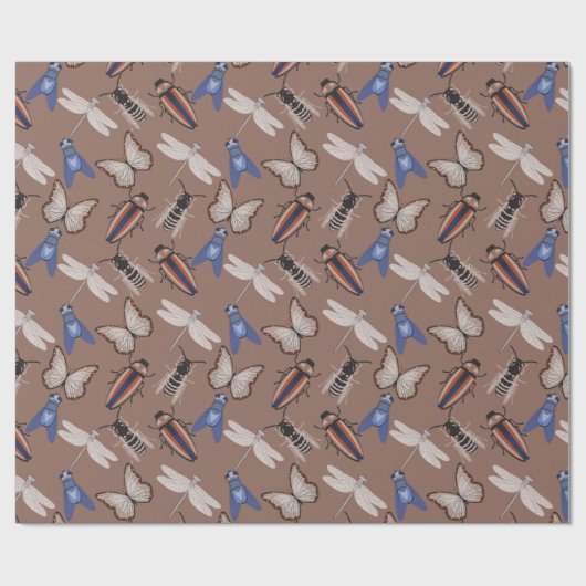 Papier Cadeau Motif de bogues (Plat)