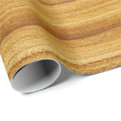 Papier Cadeau Motif de bois naturel (Coin rond)