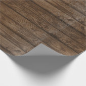 Papier Cadeau Motif de bois patiné brun rustique (Coin)