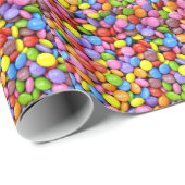 Papier Cadeau Motif de bonbons colorés (Coin rond)