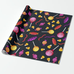 Papier Cadeau Motif de bonbons d'Halloween