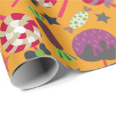 Papier Cadeau Motif de bonbons | motif Lollies | lollipop 23 (Coin rond)