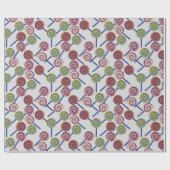 Papier Cadeau Motif de bonbons | motif Lollies | lollipop 8 (Plat)