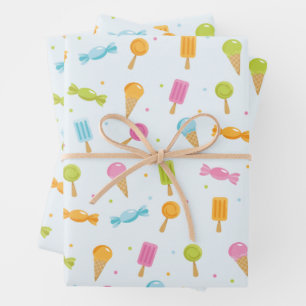 Papier cadeau Motif de bonbons sucré