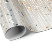 Papier Cadeau Motif de bouleaux d'aquarelle (Coin rond)