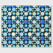 Papier Cadeau motif de boules 3D.01.b Black BG (Plat)