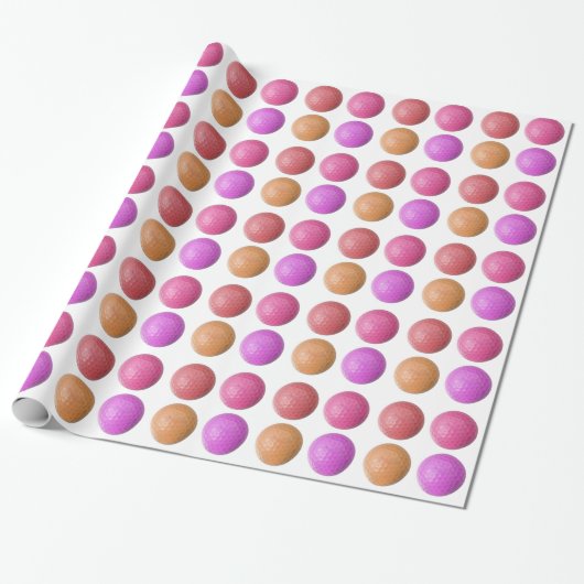 PAPIER CADEAU MOTIF DE BOULES DE GOLF POUR DES FEMMES, PAPIER (Déroulé)