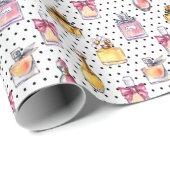 Papier Cadeau Motif de bouteille de Parfum (Coin rond)