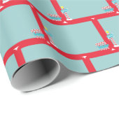 Papier Cadeau Motif de brique de Pôle Nord (Coin rond)