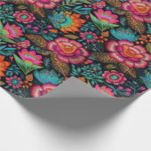 Papier Cadeau Motif de broderie florale (Coin)