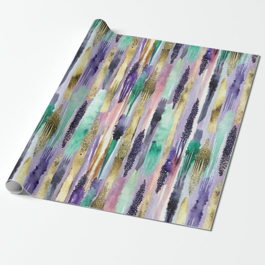 Papier Cadeau Motif de brosse vertical dynamique (1) (Déroulé)