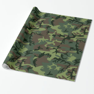 Papier Cadeau Motif de brun de vert de Camo de camouflage