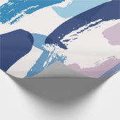 Papier Cadeau Motif de brushstrokies bleu et rose (Coin)
